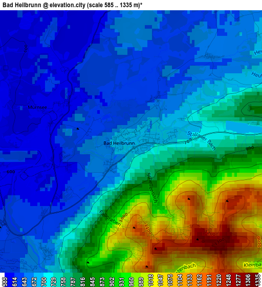 Bad Heilbrunn elevation map