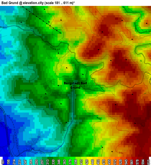 Bad Grund elevation map