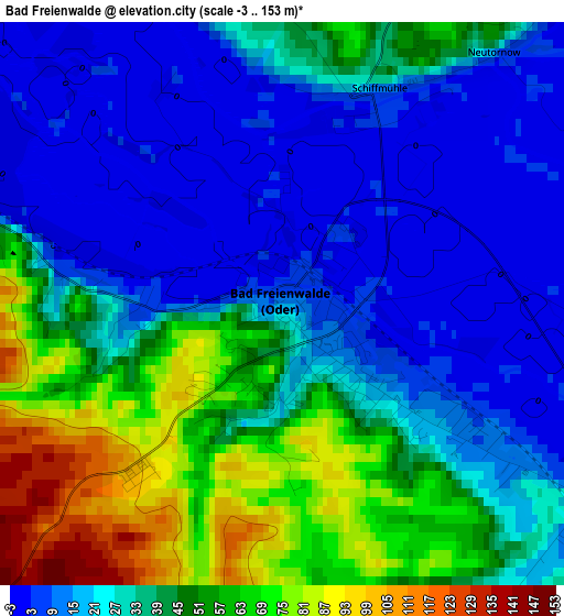 Bad Freienwalde elevation map