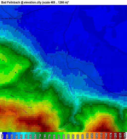 Bad Feilnbach elevation map