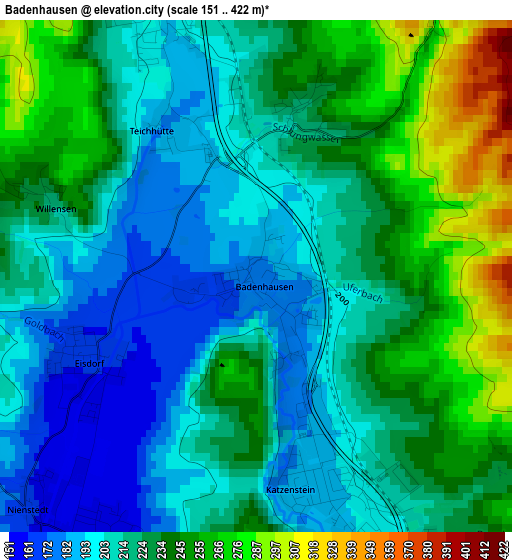 Badenhausen elevation map