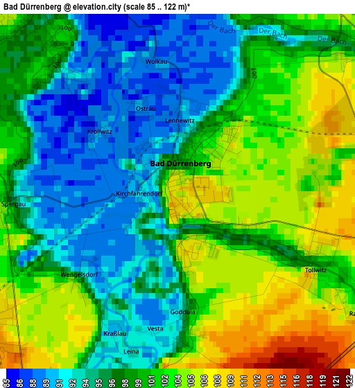 Bad Dürrenberg elevation map