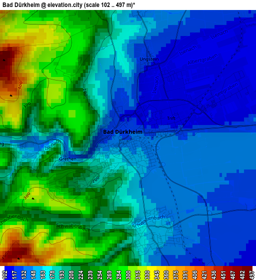 Bad Dürkheim elevation map