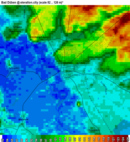 Bad Düben elevation map