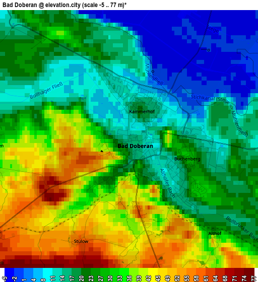 Bad Doberan elevation map