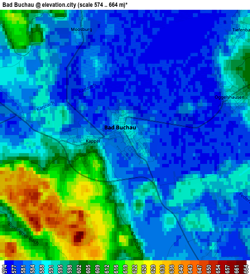 Bad Buchau elevation map