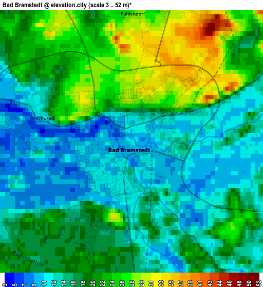 Bad Bramstedt elevation map