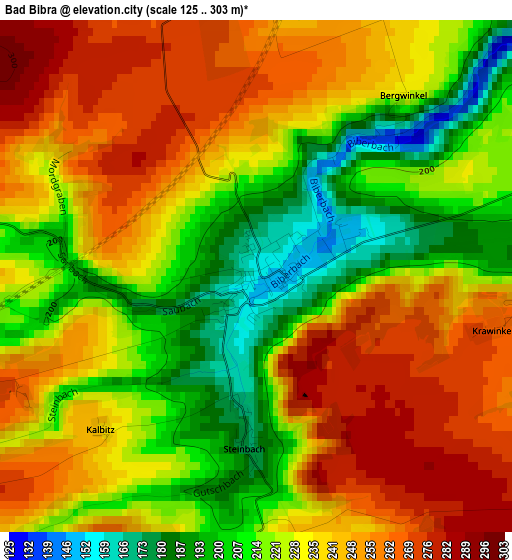 Bad Bibra elevation map