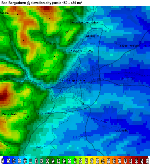 Bad Bergzabern elevation map