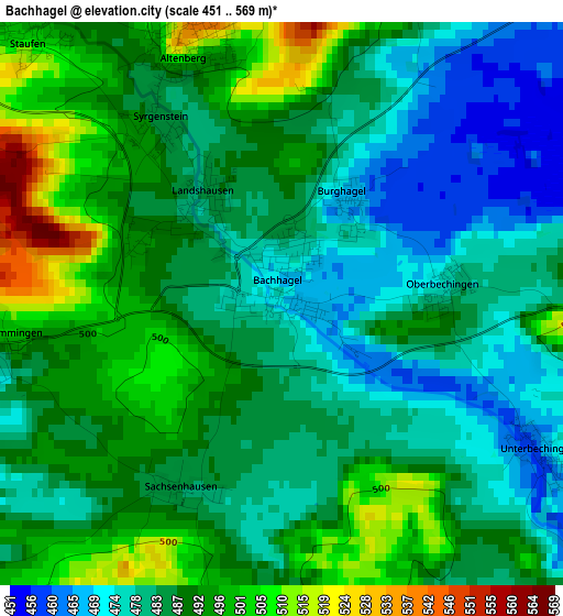 Bachhagel elevation map