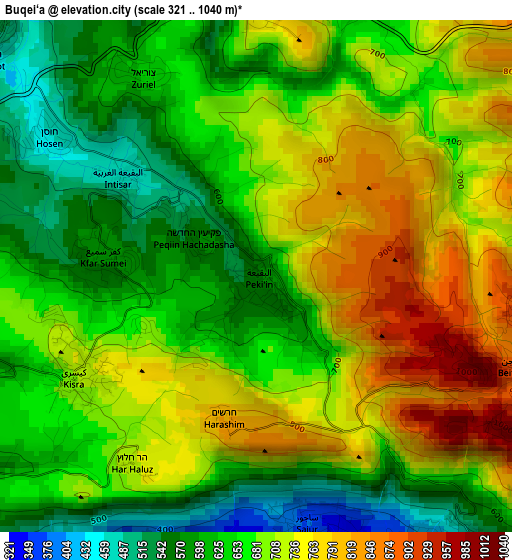 Buqei‘a elevation map