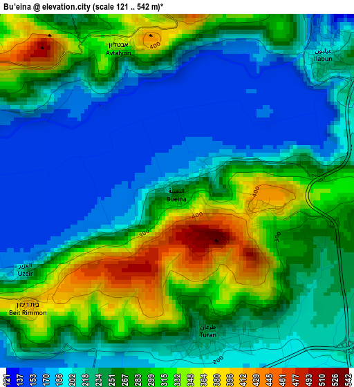 Bu‘eina elevation map