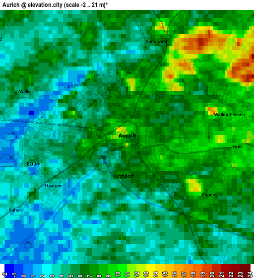 Aurich elevation map