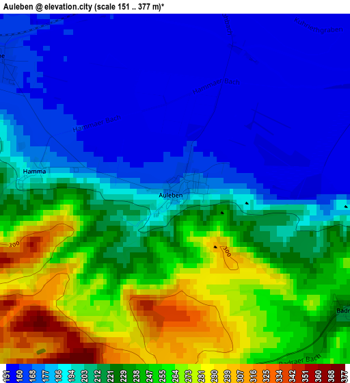 Auleben elevation map