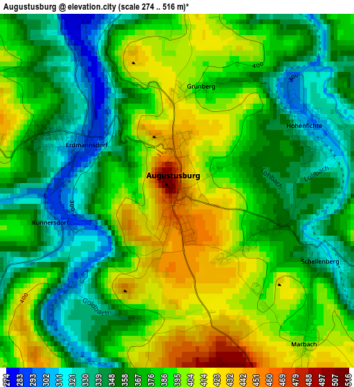 Augustusburg elevation map