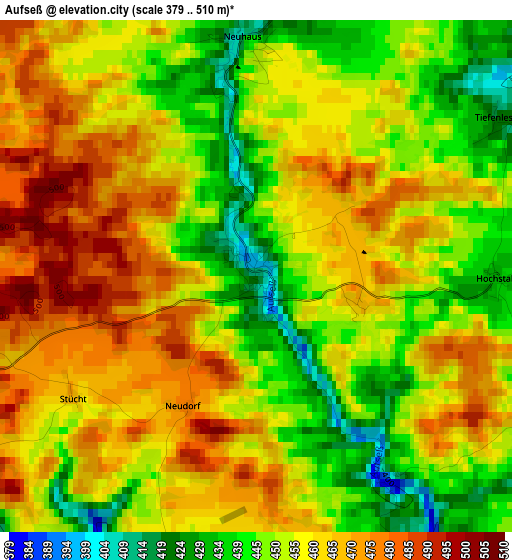 Aufseß elevation map