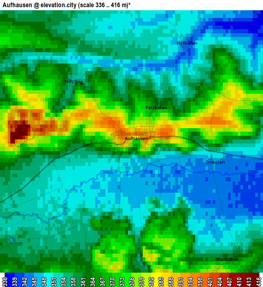 Aufhausen elevation map