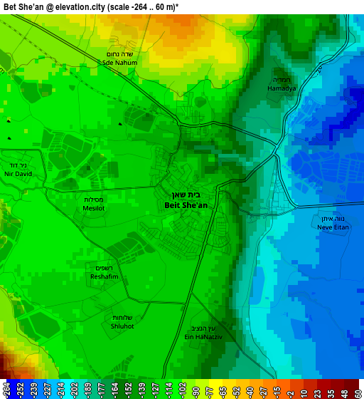 Bet She’an elevation map