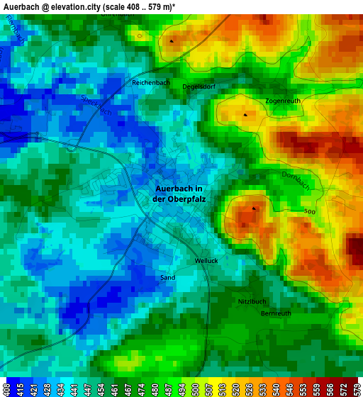 Auerbach elevation map