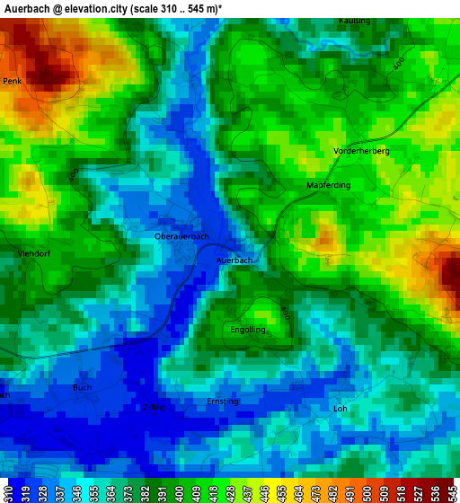 Auerbach elevation map