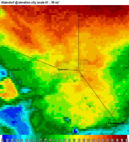 Atzendorf elevation map