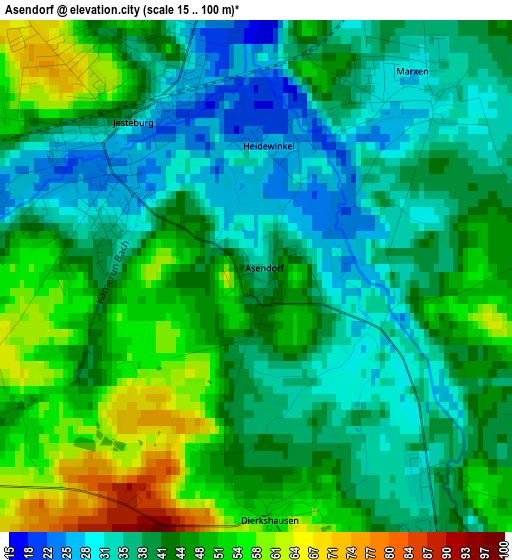 Asendorf elevation map