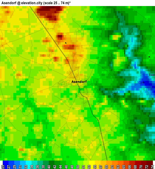 Asendorf elevation map