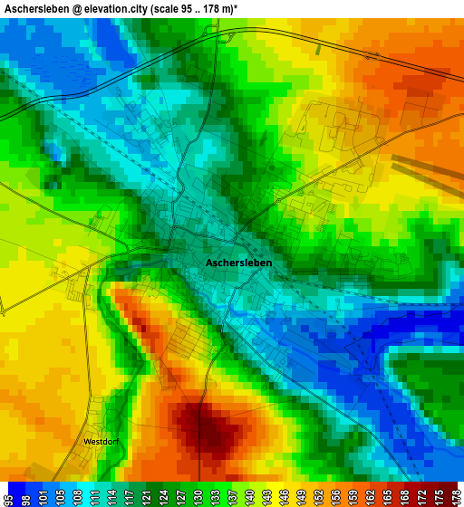 Aschersleben elevation map