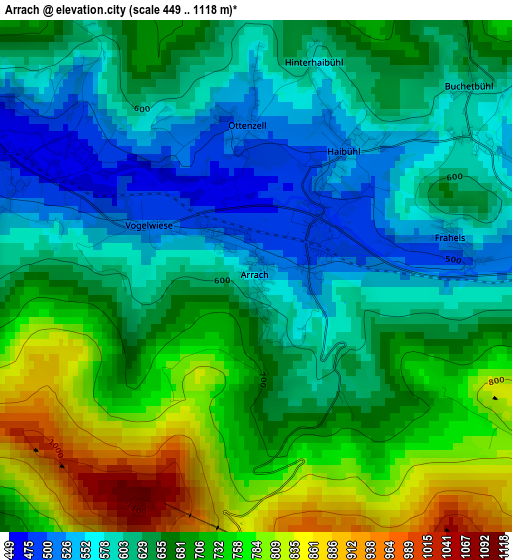 Arrach elevation map