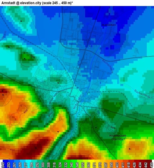 Arnstadt elevation map