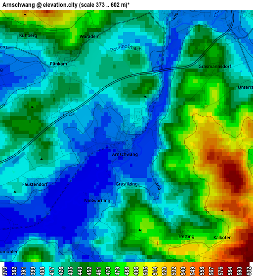 Arnschwang elevation map