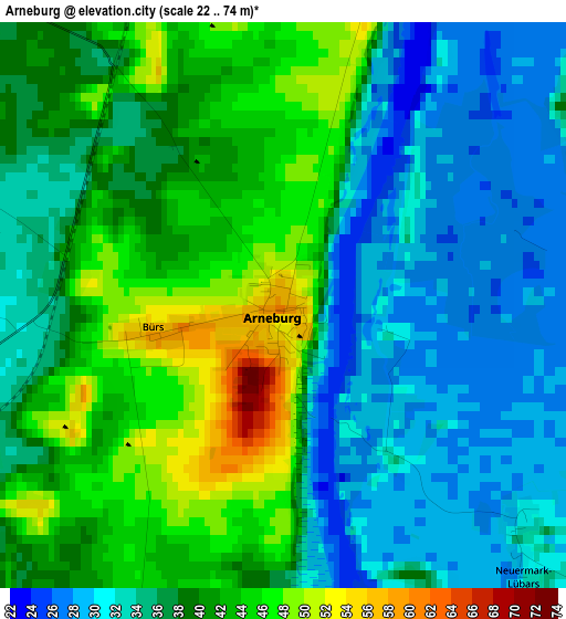 Arneburg elevation map