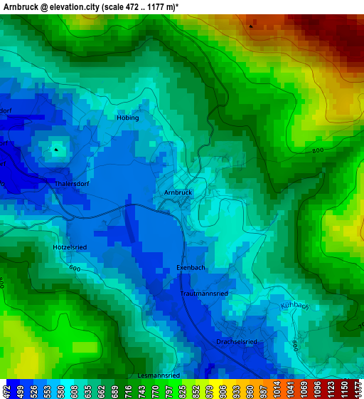 Arnbruck elevation map