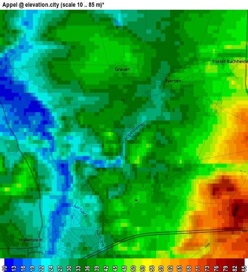 Appel elevation map