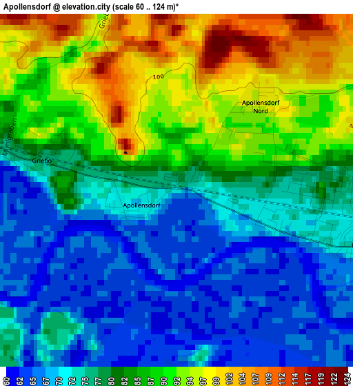 Apollensdorf elevation map