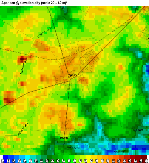 Apensen elevation map