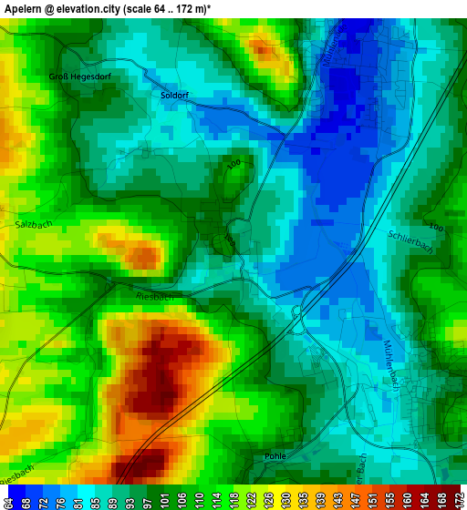 Apelern elevation map