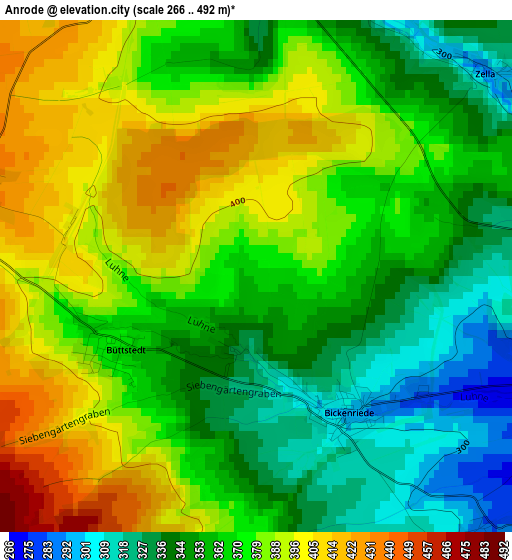 Anrode elevation map