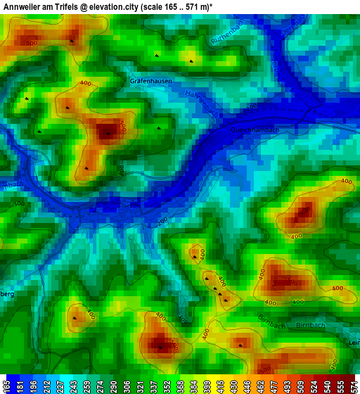 Annweiler am Trifels elevation map