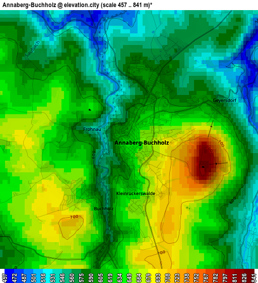 Annaberg-Buchholz elevation map