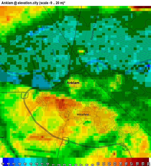 Anklam elevation map