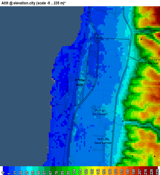 Atlit elevation map