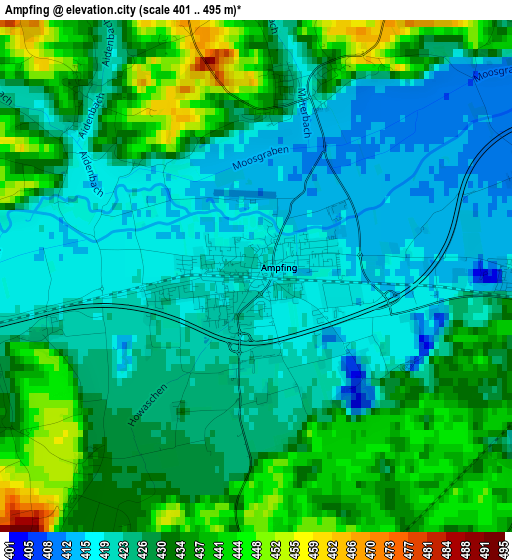 Ampfing elevation map