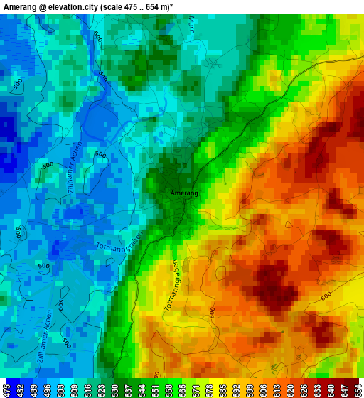 Amerang elevation map