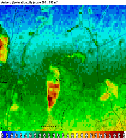 Amberg elevation map