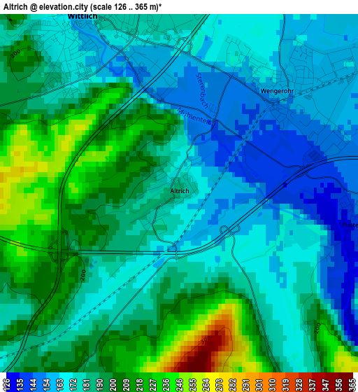Altrich elevation map
