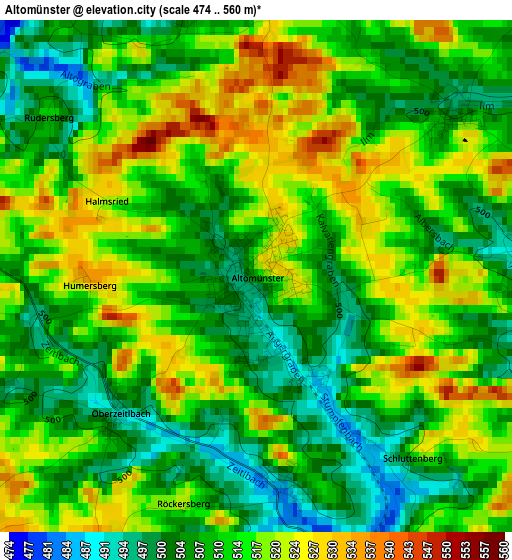 Altomünster elevation map