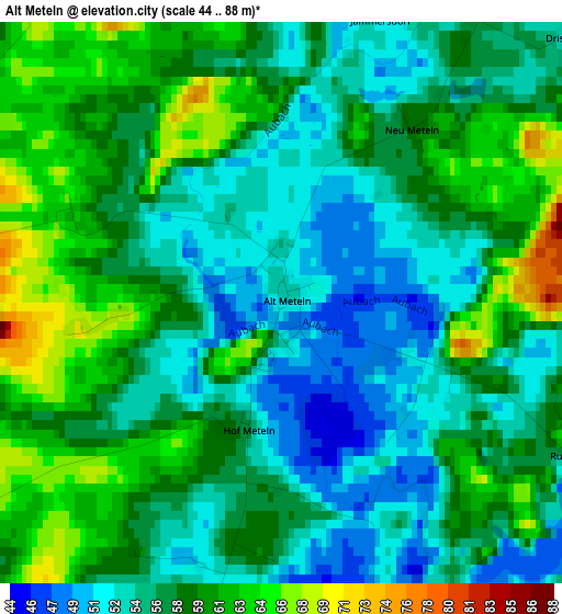 Alt Meteln elevation map