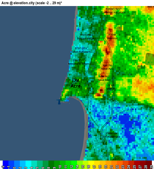 Acre elevation map