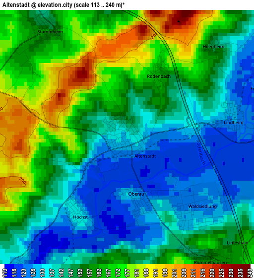 Altenstadt elevation map